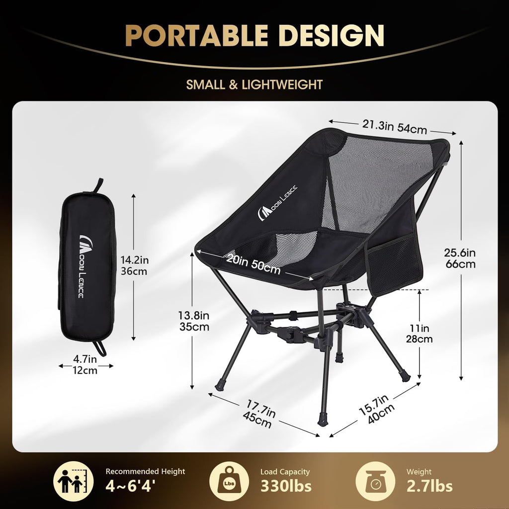 Portable Camping Chair Backpacking Chair - The 4th Generation Ultralight Folding Chair - Compact, Lightweight