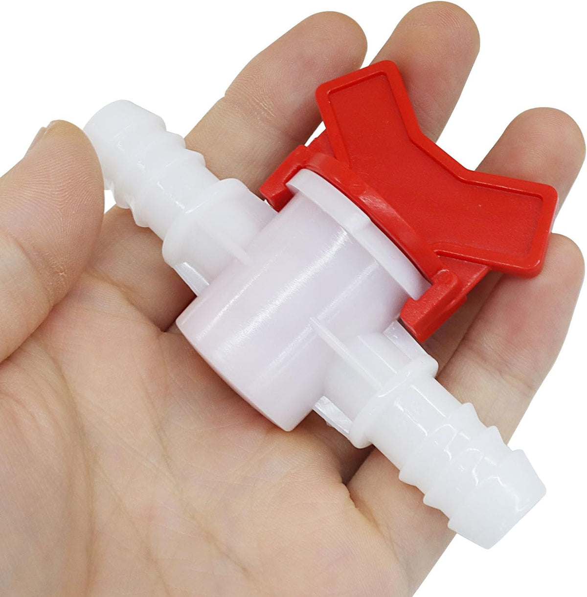2PCS 1/2" ID in Line Hose Barbed Ball Valve Shut-Off Switch, White