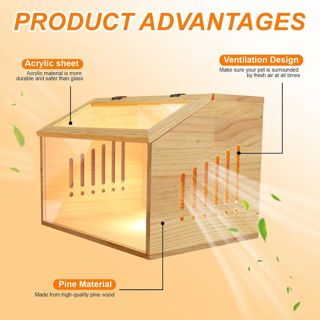 Brooder Box for Chicks，Indoor Smart Wooden Poultry Brooder with Heater, Suitable for 5-7 Newborn Chicks, Ducks