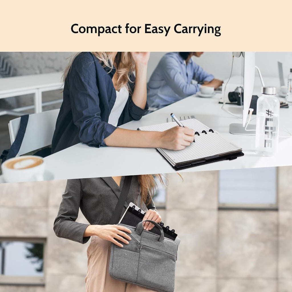 Refillable Notebooks for Work 5 Subject with Removable Dividers Tabs 240 Pages Hardcover Leather Journals for Writing