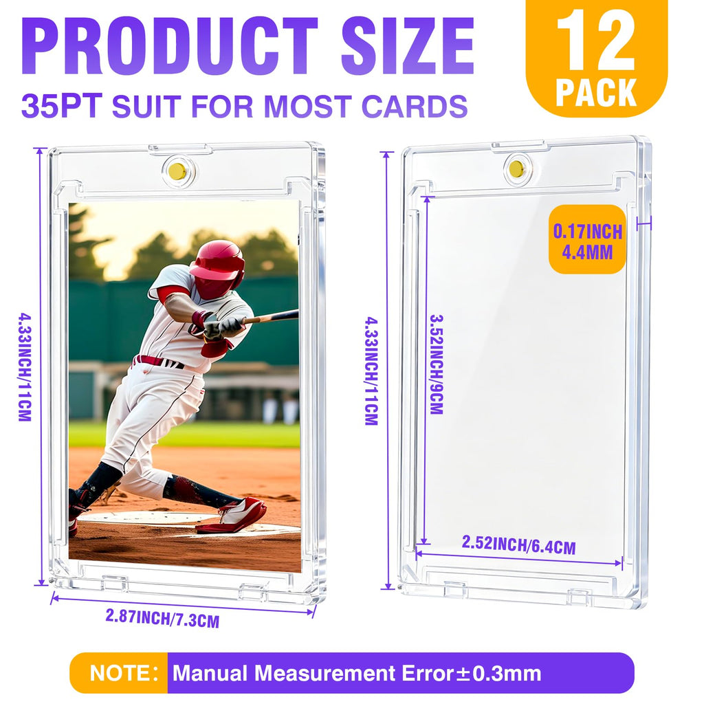 12ct 35pt Magnetic Card Holder Case Sleeves One Touch Card Holders
