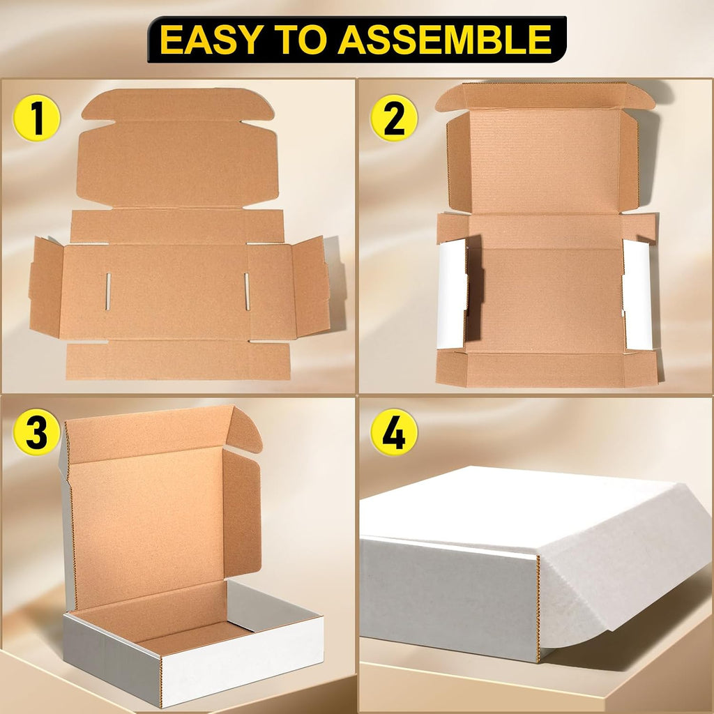 Shipping Boxes, White Corrugated Cardboard Boxes Literature Mailer Boxes Gift Boxes Small Boxes for Shipping Wrapping