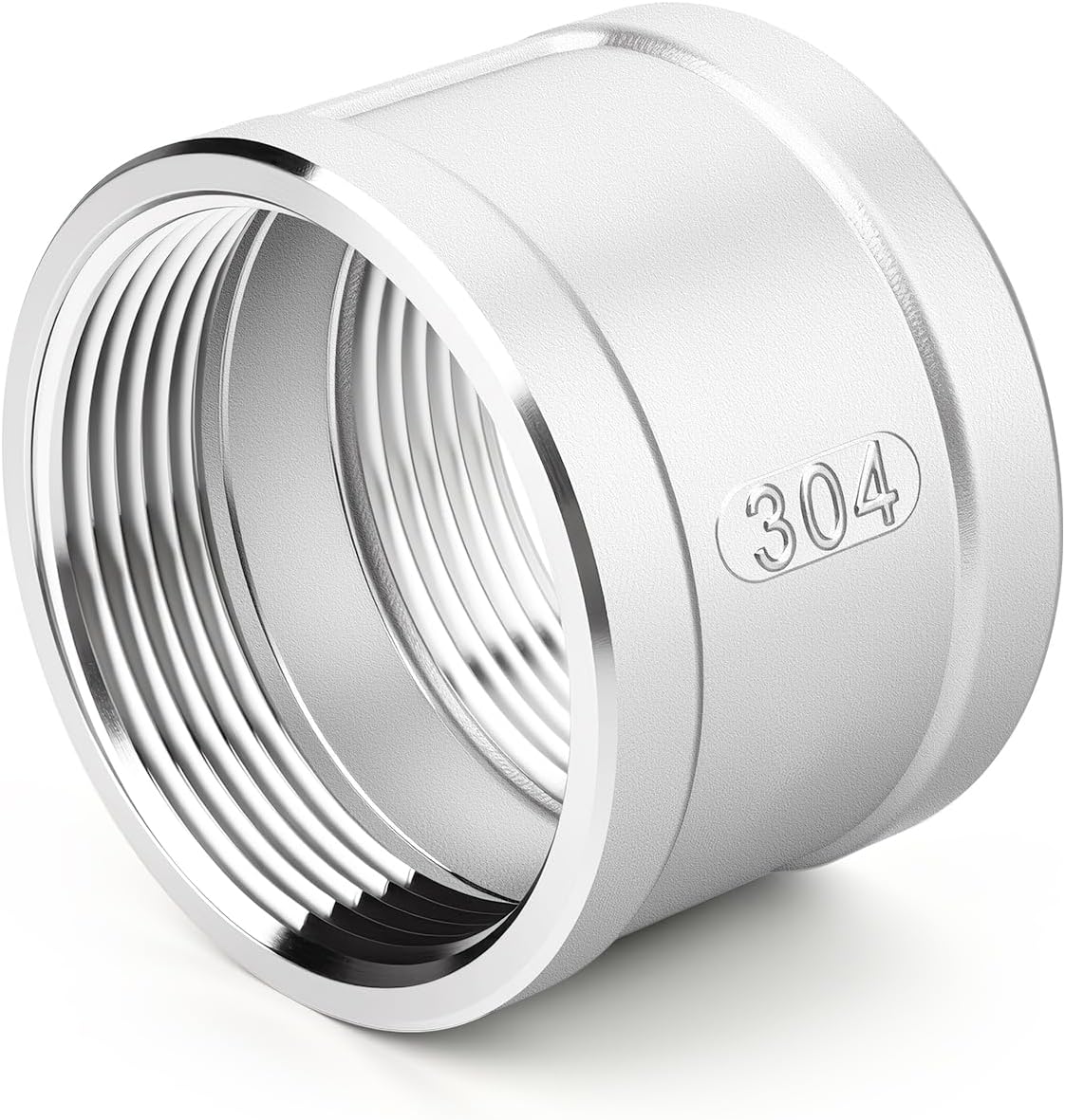 TAISHER 1PCS 304 Stainless Steel Cast Pipe Fitting, Coupling, 4" NPT Female Threaded