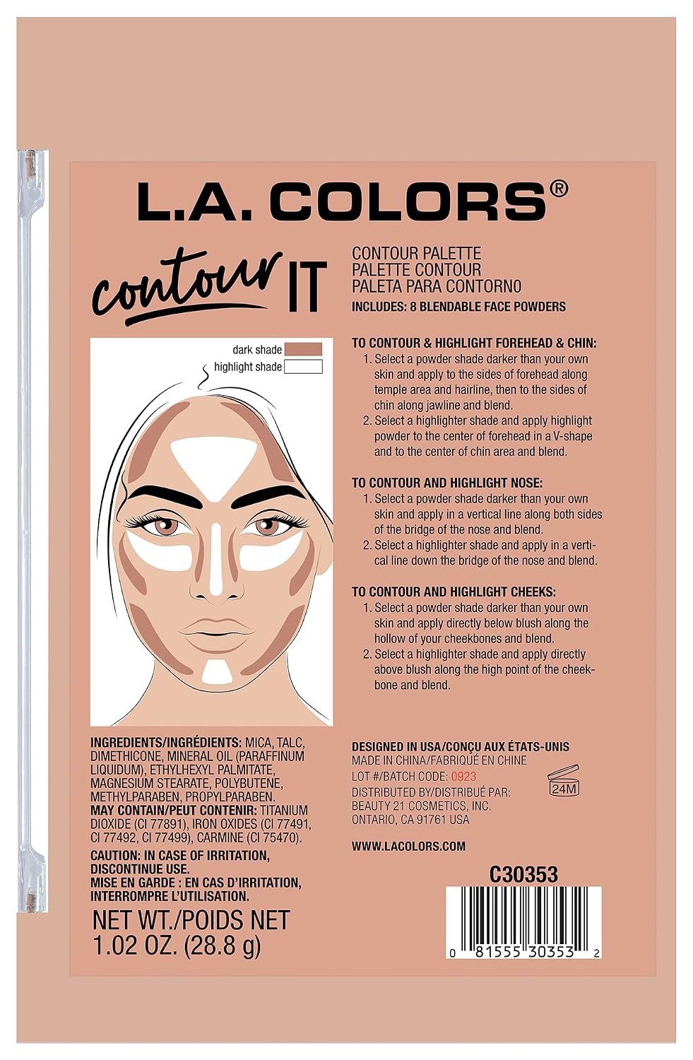 I Heart Makeup Contour Palette, Medium-Deep, 1.04 Ounce
