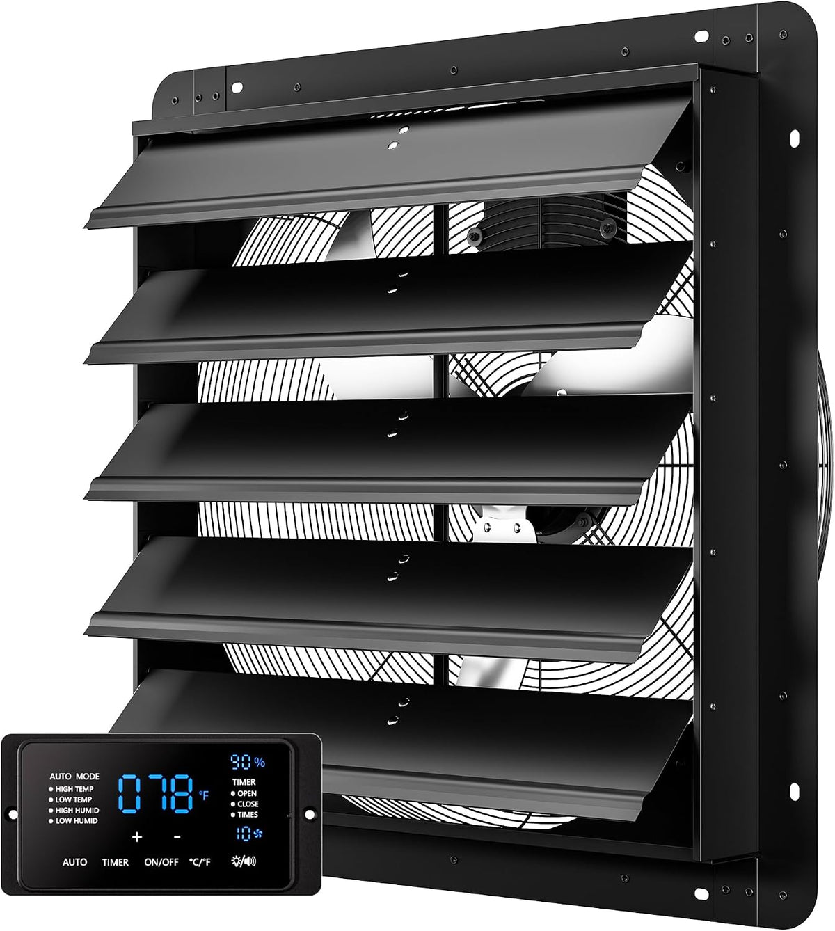CAMMOO 24 Inch Exhaust Fan, 5000 CFM, with Temp Humidity and Speed Control