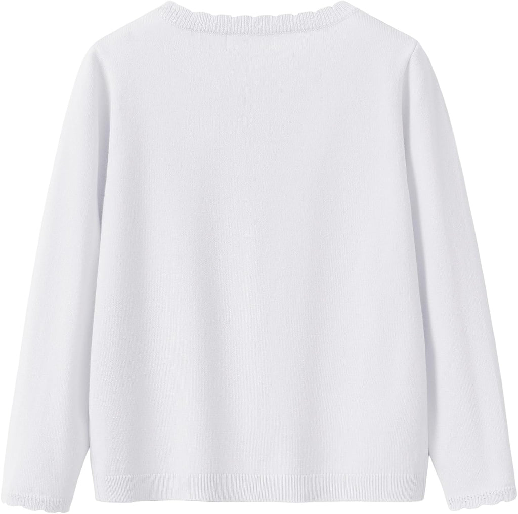 Girls Basic Cardigan Button Up Knitted School Sweater 4-12 Years | Soft Breathable,Cozy Lightweight Fall & Spring