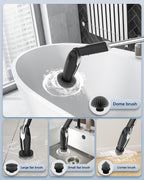 Electric Spin Scrubber, Shower Scrubber with 4 Adjustable Angles and 8 Brush Heads, Electric Scrubber with Long