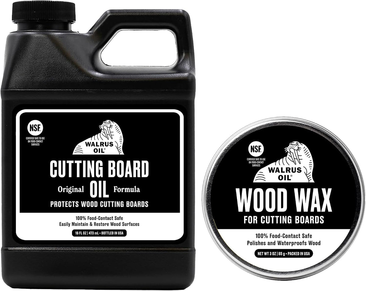 Cutting Board Oil 16oz and Wood Wax 3oz Set