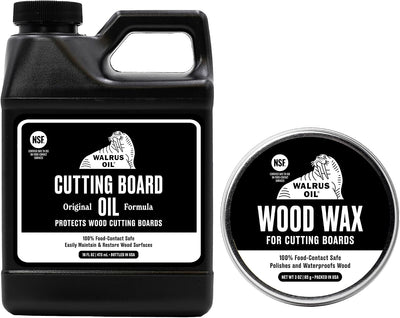 Cutting Board Oil 16oz and Wood Wax 3oz Set