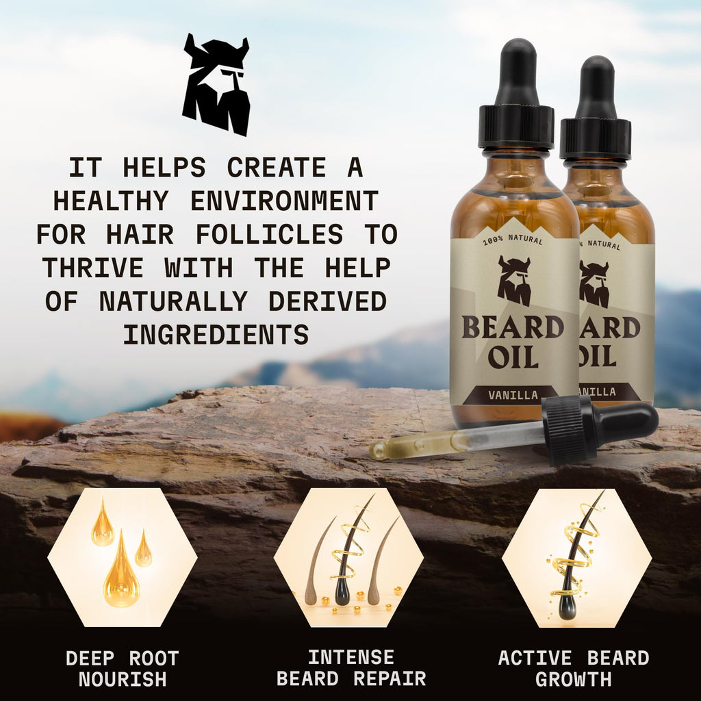 Beard Oil for Men - 2 Fl Oz (Pack of 2), Vanilla