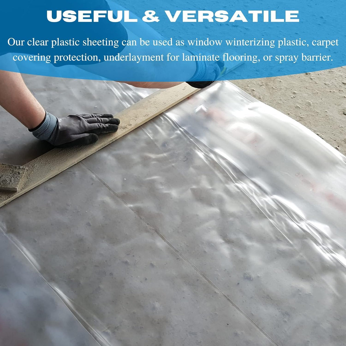 Vapor Barrier Supply - Clear Plastic Sheeting - Clear Plastic Tarp, Polyethylene Vapor Barrier Plastic Sheeting