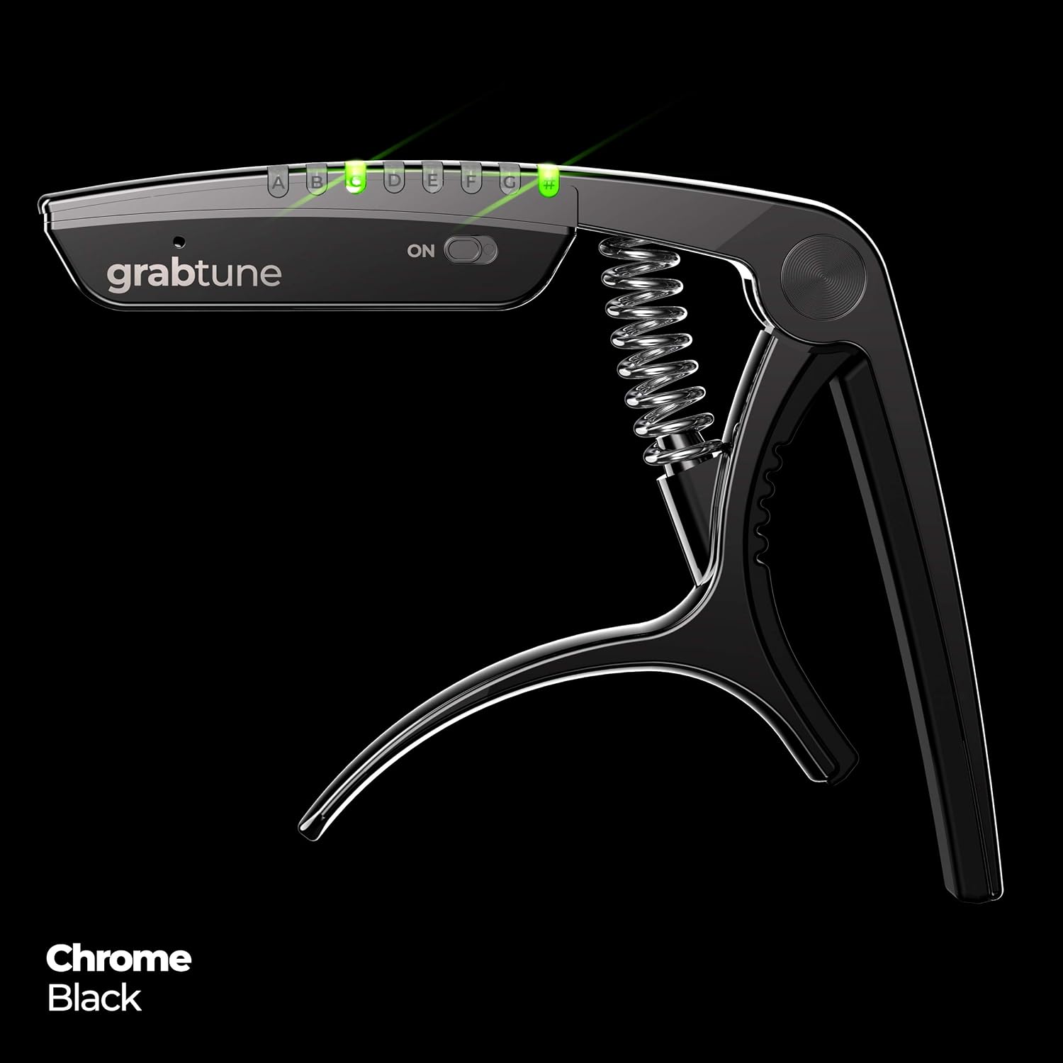 Grabtune Acoustic Guitar Capo-Tuner | 2 In 1 Equipment | Precise and Accurate Tuning System | Full Color LED Edge
