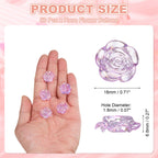 Rose Flower Buttons,ABS Flat Back 18mm,Light Purple AB 50Pcs