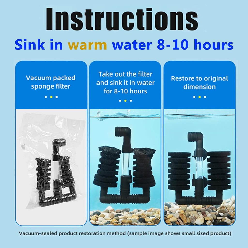 1 Pack Double Bio Sponge Filter