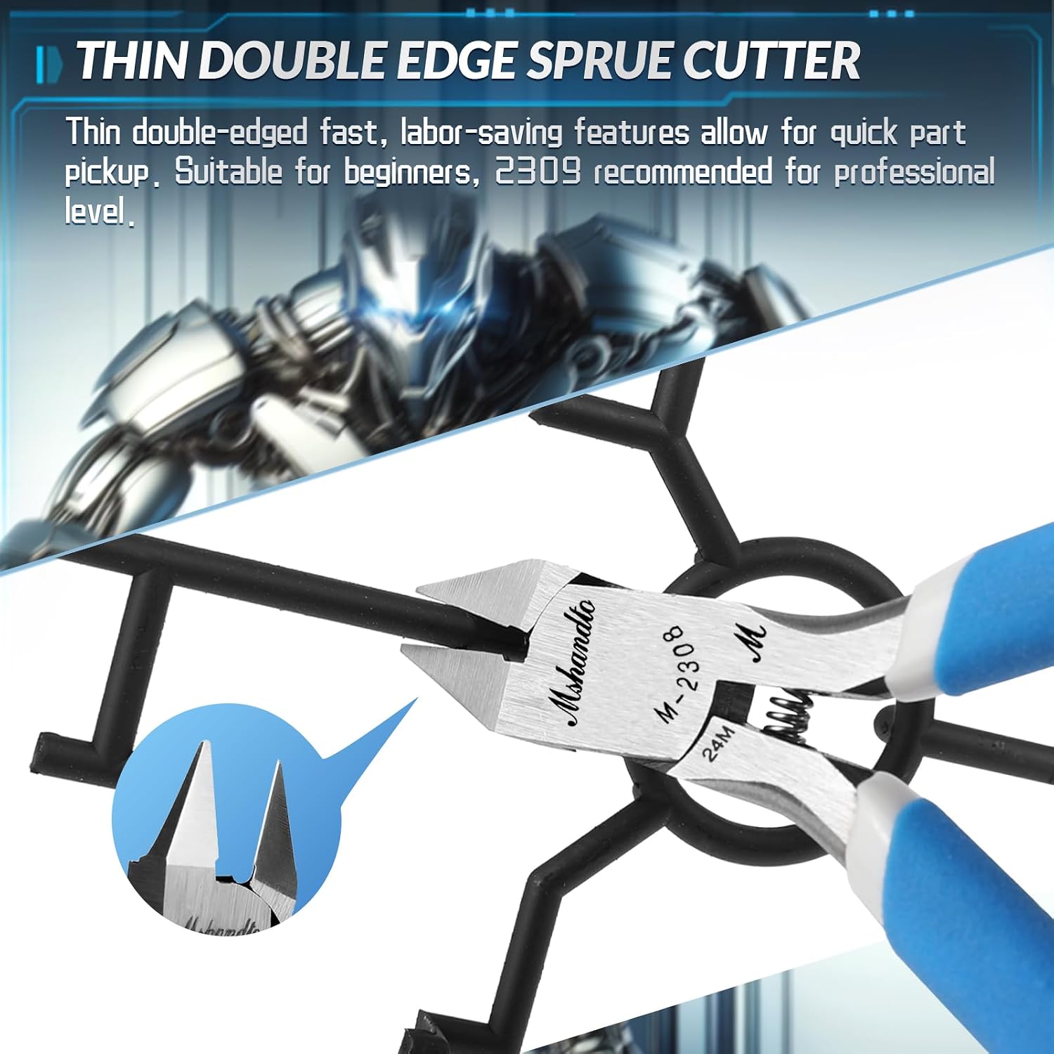 Model Nippers, mshandto 4.4" Thin Single Blade Sprue Cutter Hobby Nippers, Gundam Model Tools for Cutting Thin