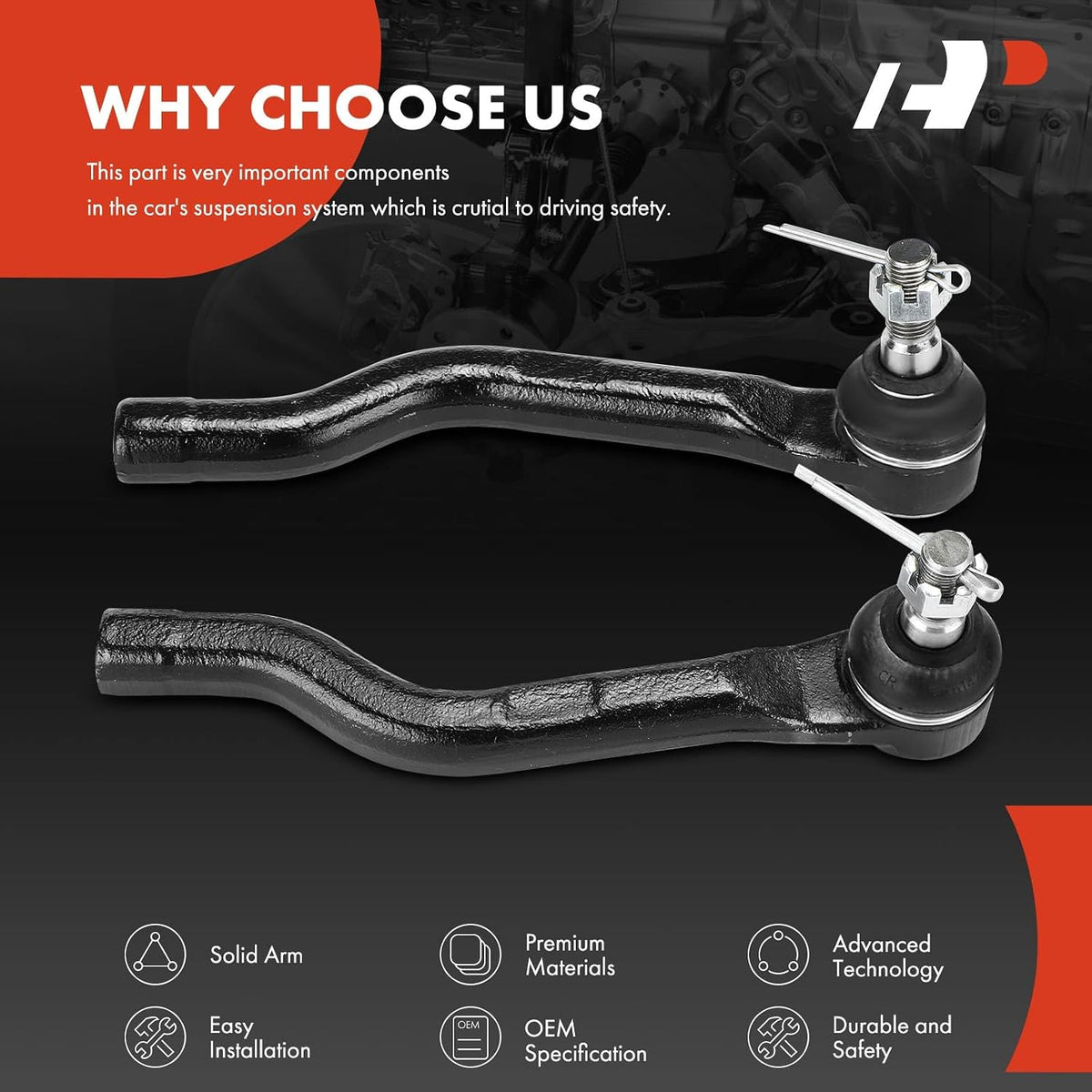 A-Premium Front Outer Tie Rod End, Compatible with Honda & Acura
