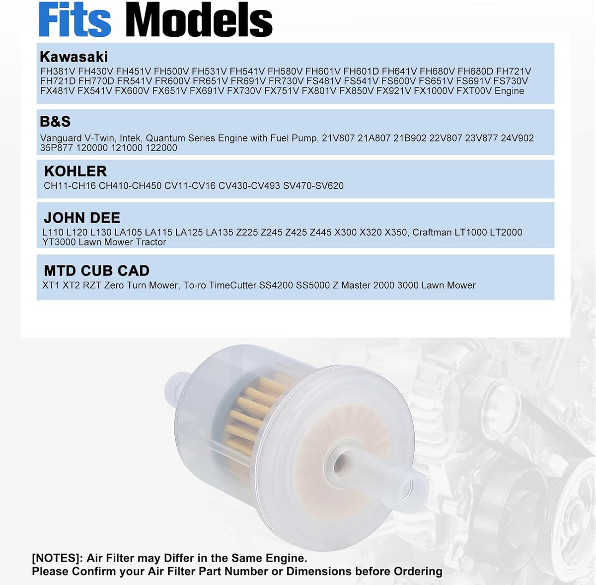 691035 49019-0027 Fuel Filter for Briggs & Stratton 493629 Part