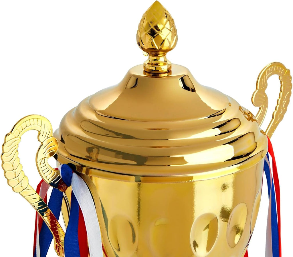 Trophy Award Cup - 16.63-Inch Gold-Plated Steel, Glossy Finish - 1st Place Award, Soccer Cup & Football Trophy