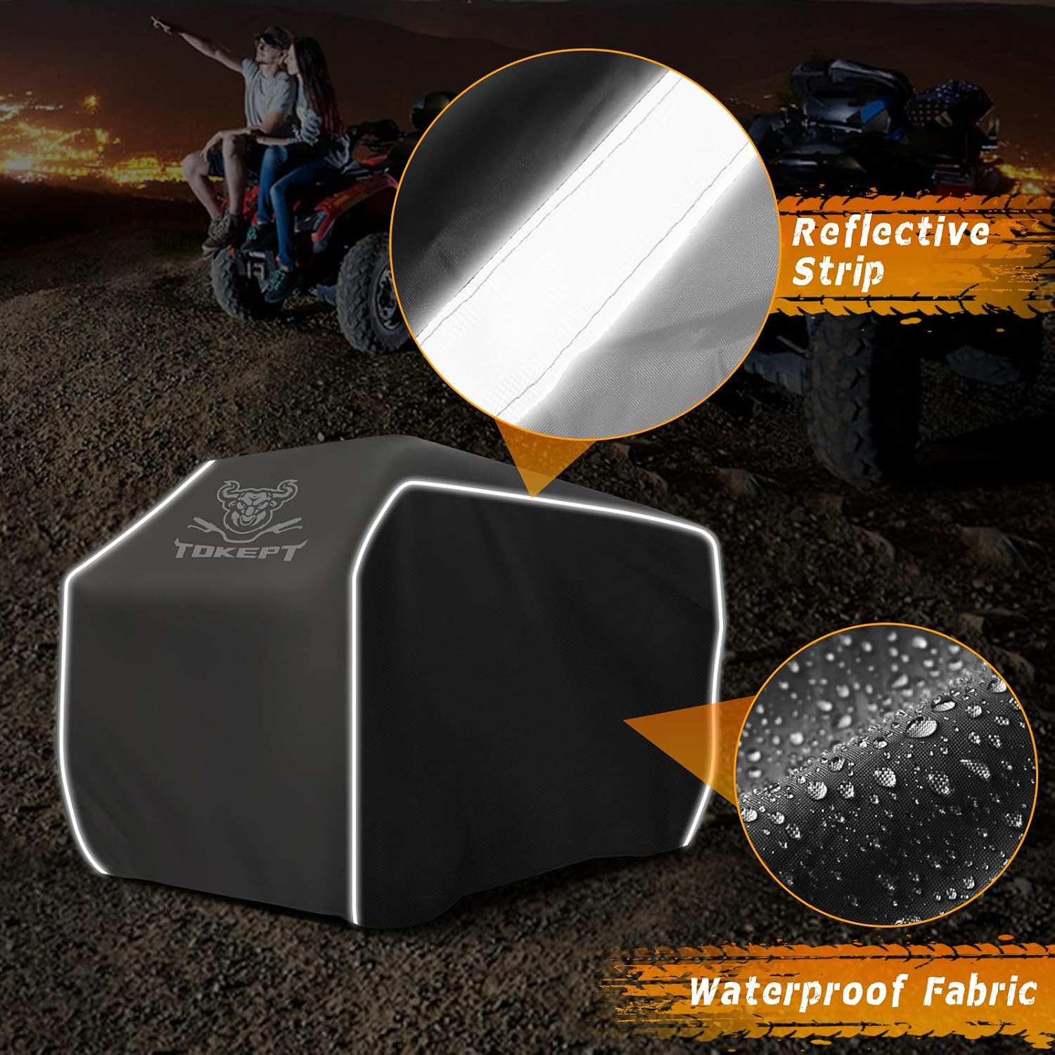 ATV Cover Waterproof Heavy Duty 300D Trailerable 4 Wheeler Cover | All Season Weather Proof Outdoor UV Protection