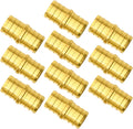 10 Pack 3/4" PEX Fittings, Brass Straight Coupling Fittings