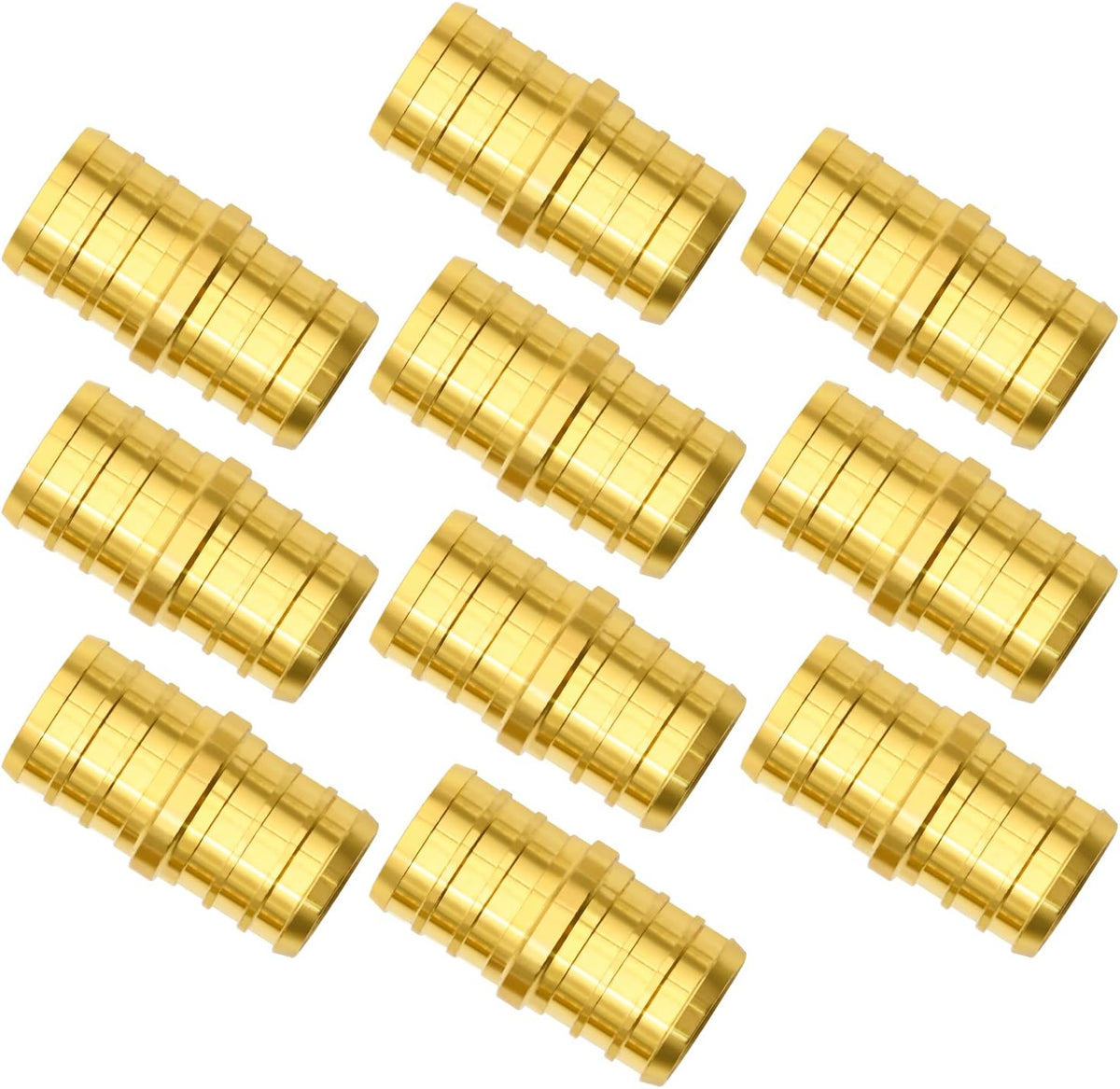10 Pack 3/4" PEX Fittings, Brass Straight Coupling Fittings