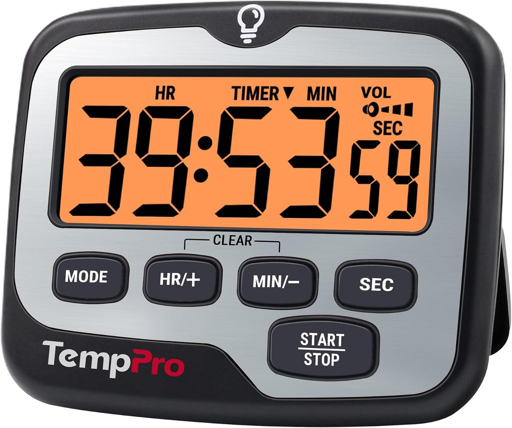 TM01 2-in-1 Kitchen Timers for Cooking with 12/24H Clock Mode