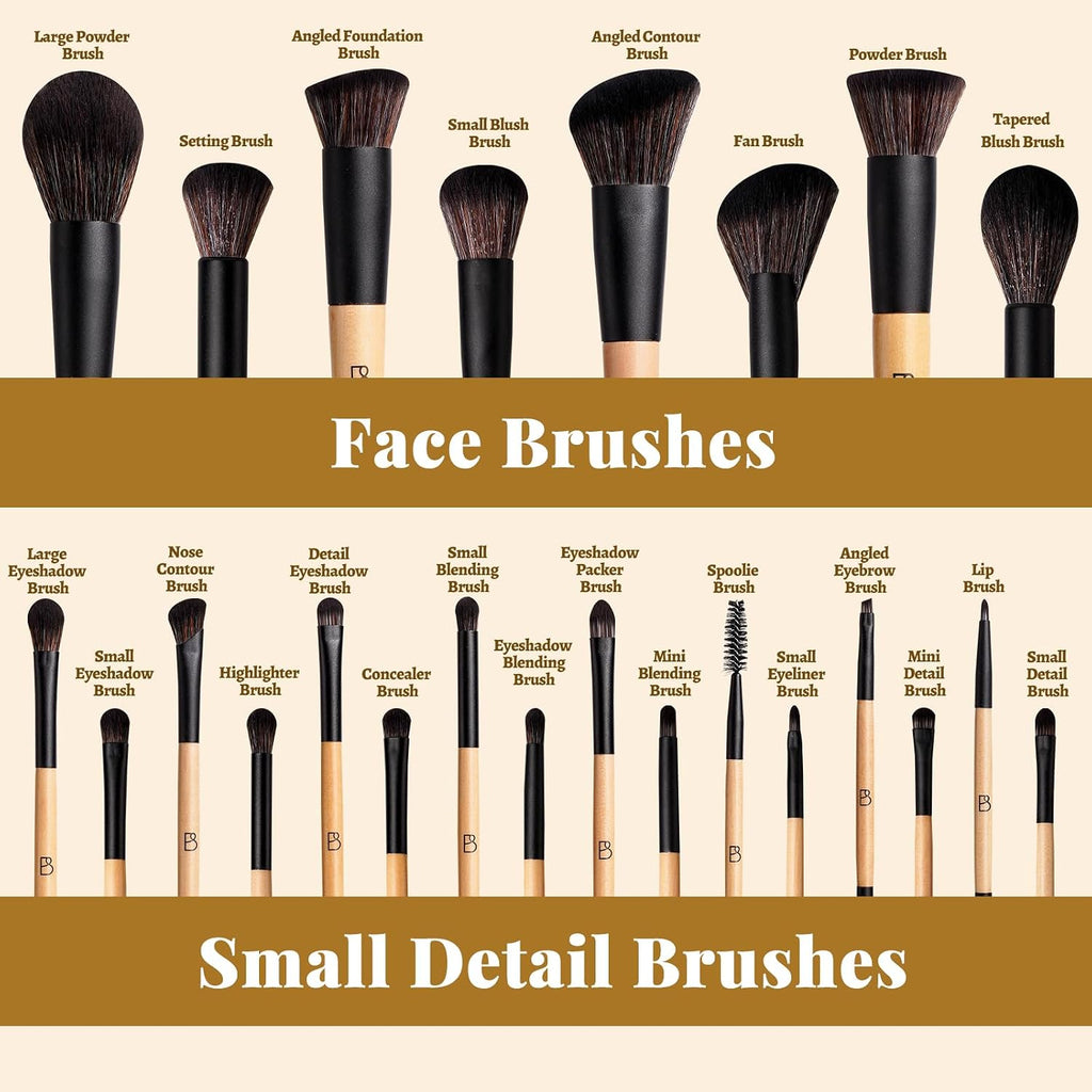Double-ended Makeup Brush Set With Concealer Brush & Foundation Brush, Eyeshadow Brush- Travel-friendly Multi-purpose