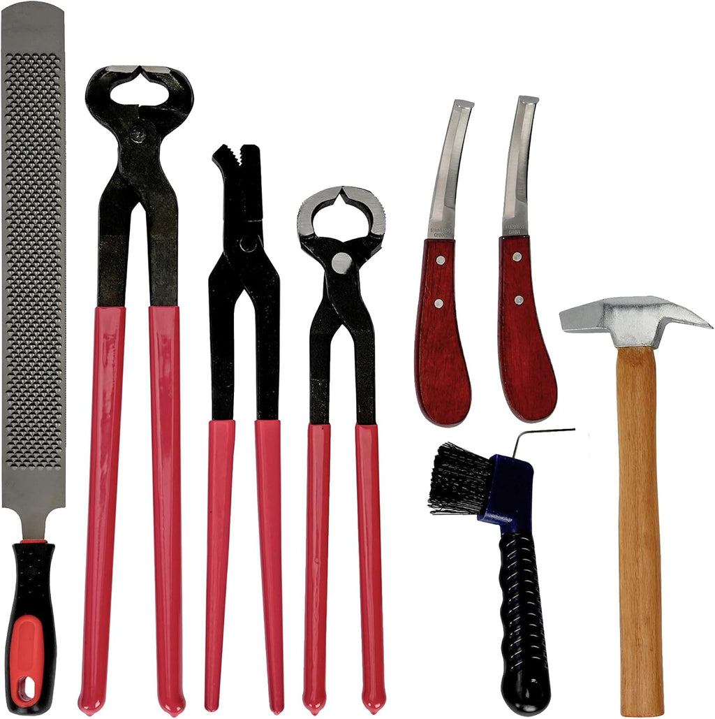 8pcs Farrier Tools Kit Hoof Nipper Horse Hoof Trimmers Farrier Tools Horseshoe Cutting Pliers, Hoof Rasp File, Goat