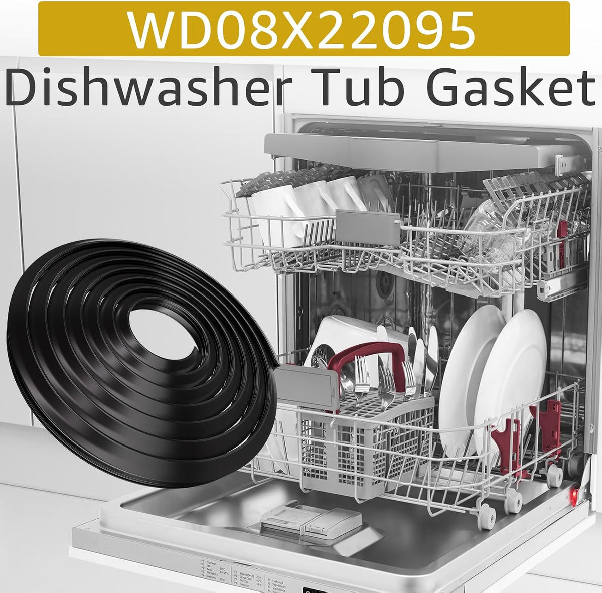 WD08X22095 Dishwasher Door Tub Gasket Compatible with GE Dishwasher