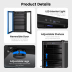 4.5 Cu.Ft Beverage Refrigerator, 145 Can Mini Fridge, Silver