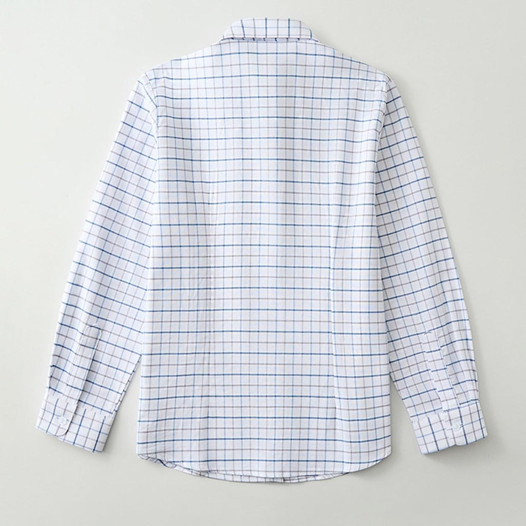 Kids Oxford Shirt Boys Girls Plaid Dress Shirts Checkered Button Down Shacket Teen School Uniform Formal Top Cozy