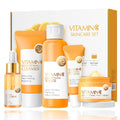 Vitamin C Skincare Set, 5-In-1 Skincare Gift Set With Cleanser, Toner, Face Serum, Face Cream, And Eye Cream, Skin