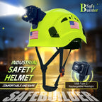Construction Safety Helmet with Headlight Hard Hat Headlamp Adjustable Ventilation Hardhats Work Head Protection