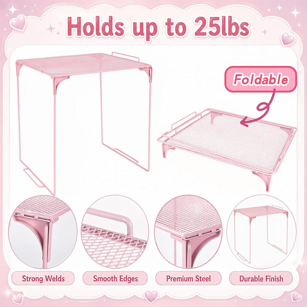 Pink Locker Accessories for Girls 11 Pcs Back to School Locker Decoration Supplies with Shelf Magnetic Mirror