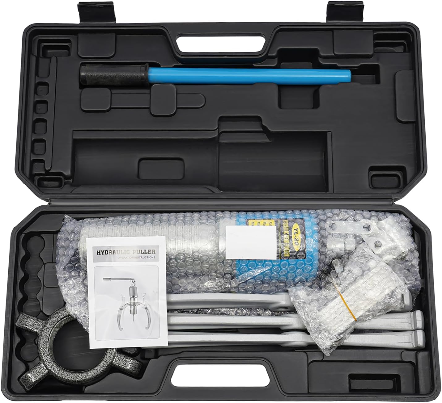 Hydraulic Gear Puller Set Wheel Bearing Puller Kit 20 Ton 2 or 3 Jaws Pulling Separator Tool Kit w/Carrying Case for