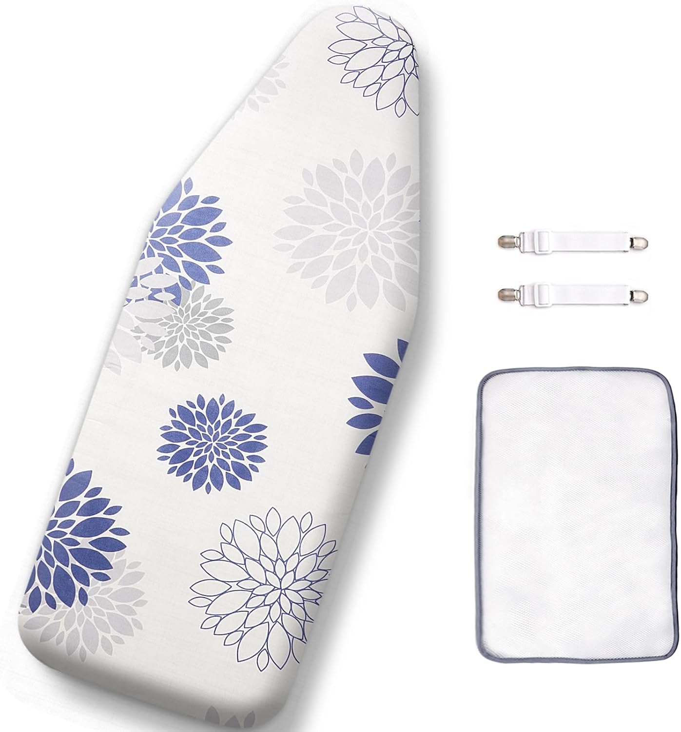 12.5"x32" Small Ironing Board Cover and Pad,Mini Iron Board Cover | 3-Layer Silicone Coated Cover with Pad,Elastic