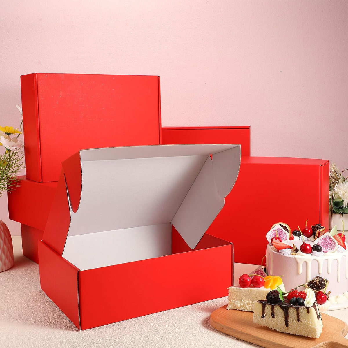 60 Pcs 12x9x4 Inch Shipping Mailer Boxes Cardboard Packing Box Red