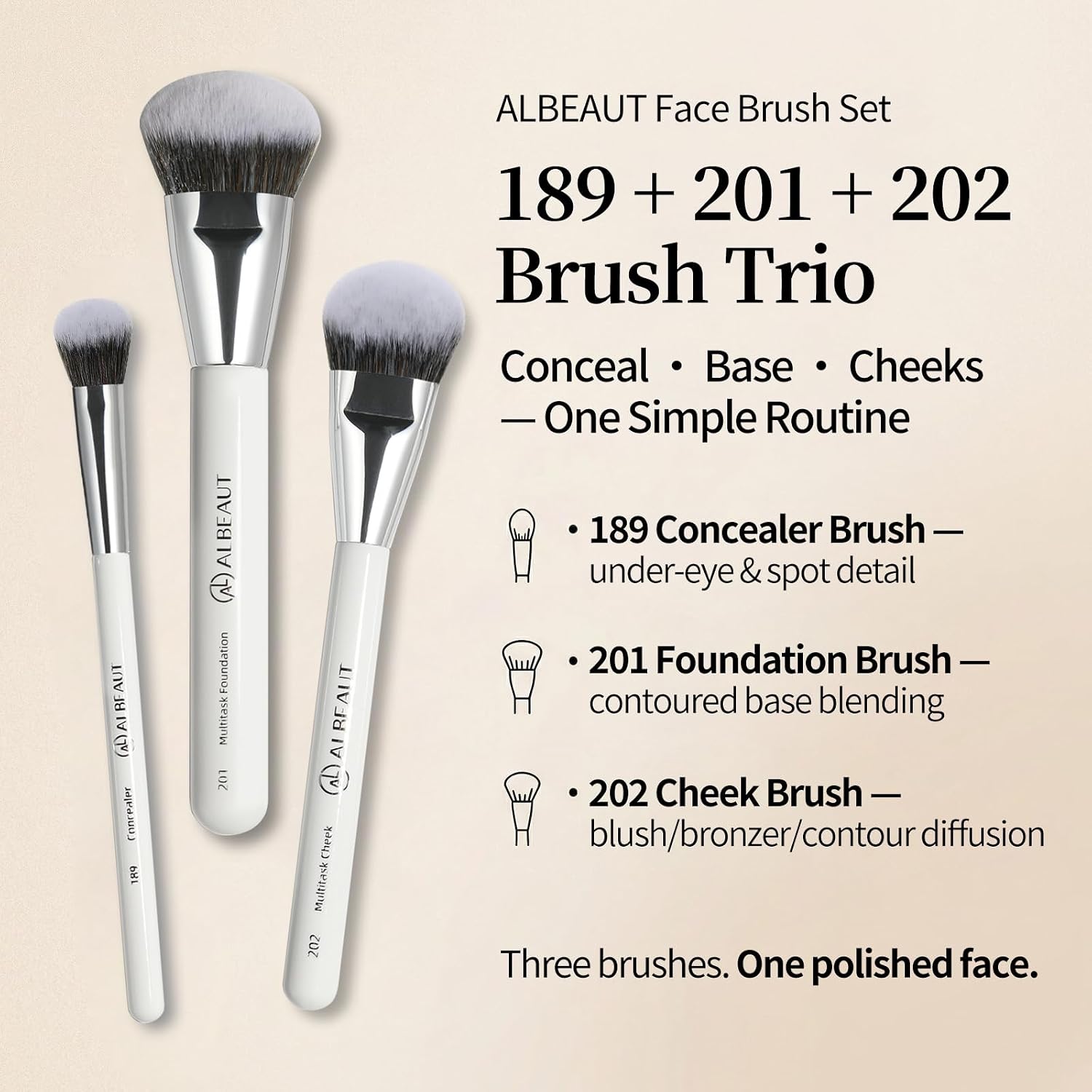 Makeup Brush for Foundation Concealer Blush Contour Liquid Cream Blending Angled Shape