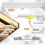 14 Pcs 72" Continuous Soffit Vent Strip, 3" Vented