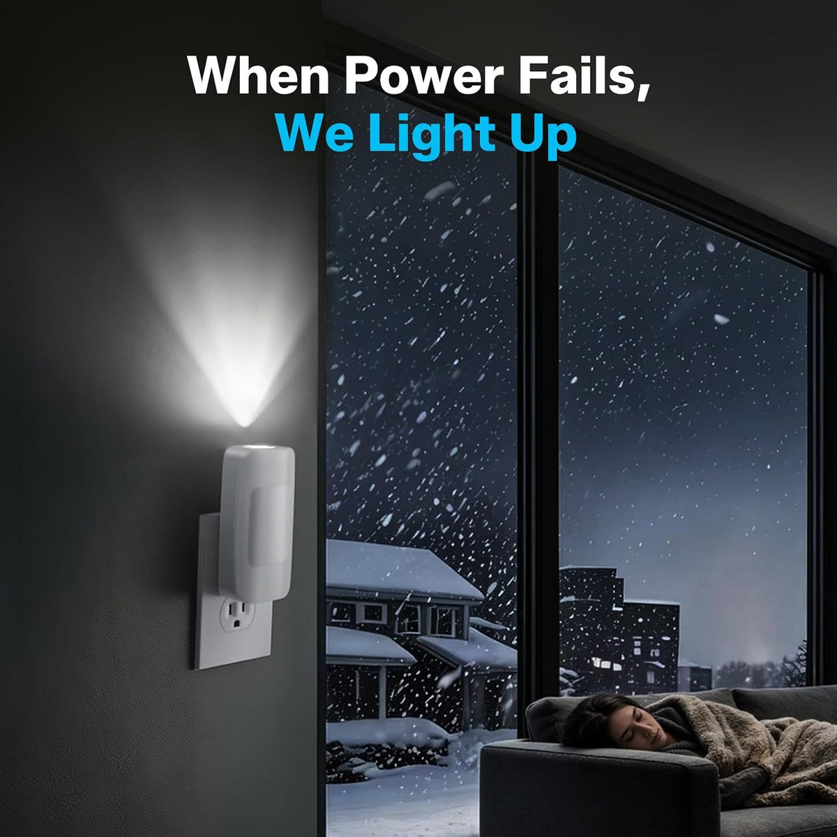 3 Pcs LED Emergency Lights for Home Power Failure Night Light Dusk to Dawn