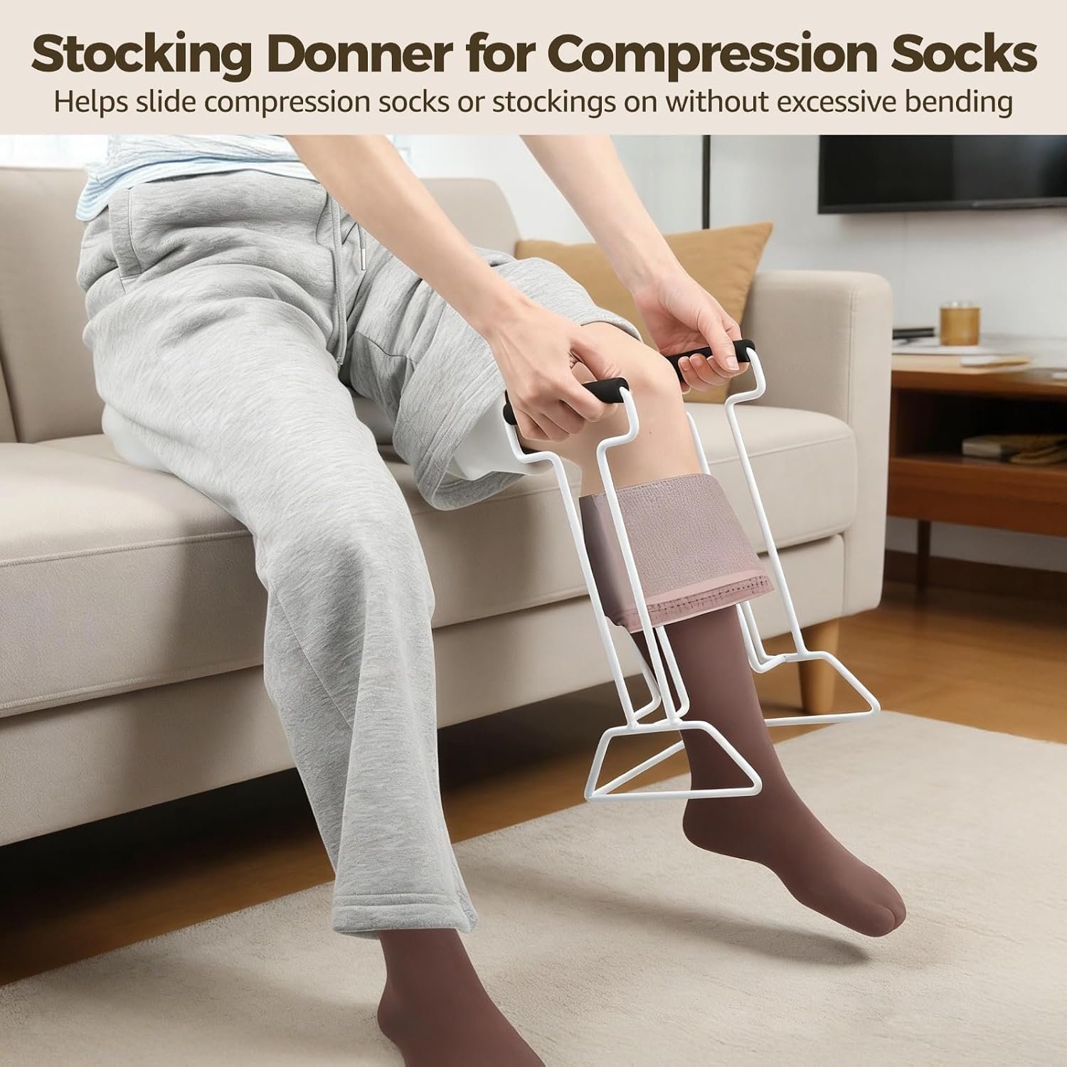 Stocking Donner for Compression Socks, Metal Sock Aid Tool