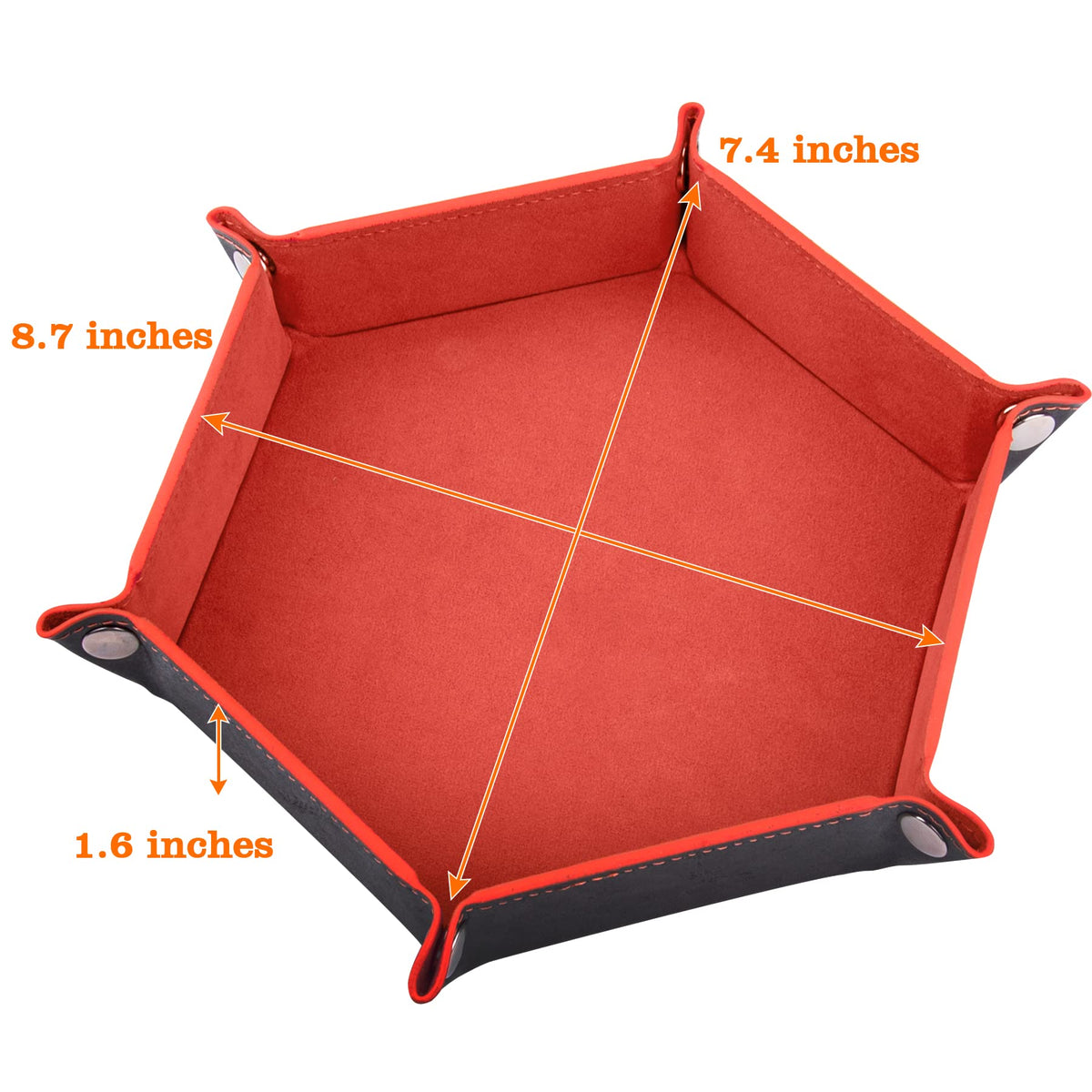 2 Pcs Dice Tray PU Leather Dice Trays Folding Hexagon Dices Holder