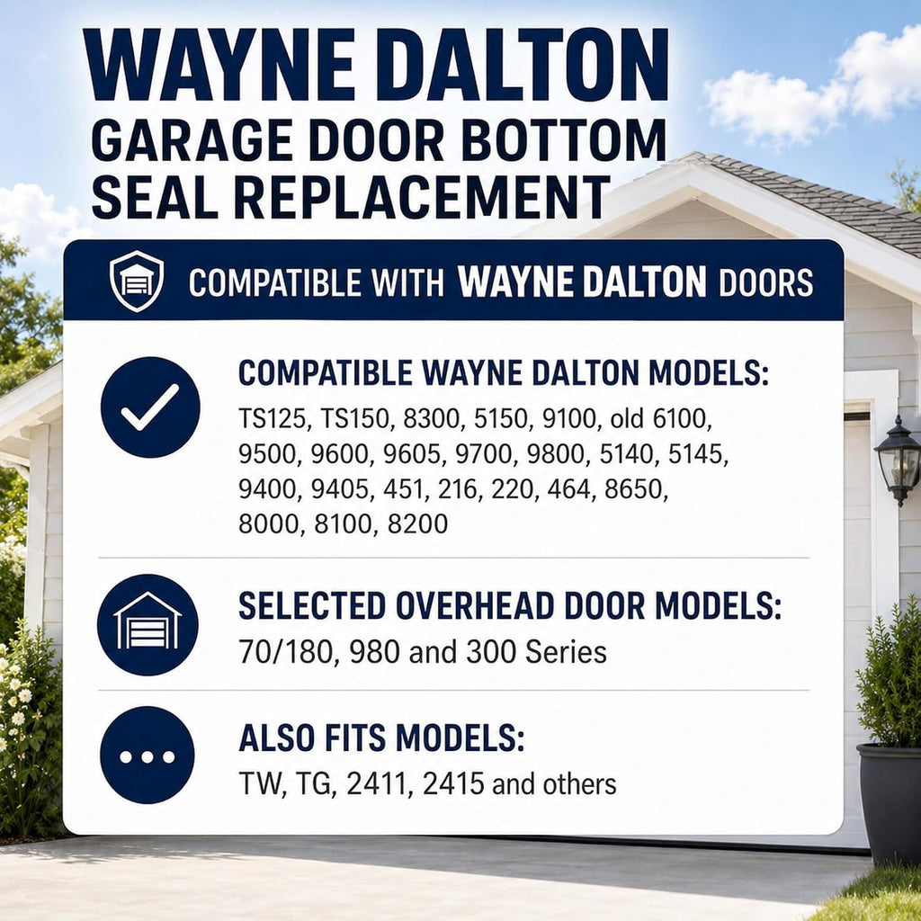 Garage Door Seal for Wayne Dalton 154448, 5/32 in Bead, 10 ft