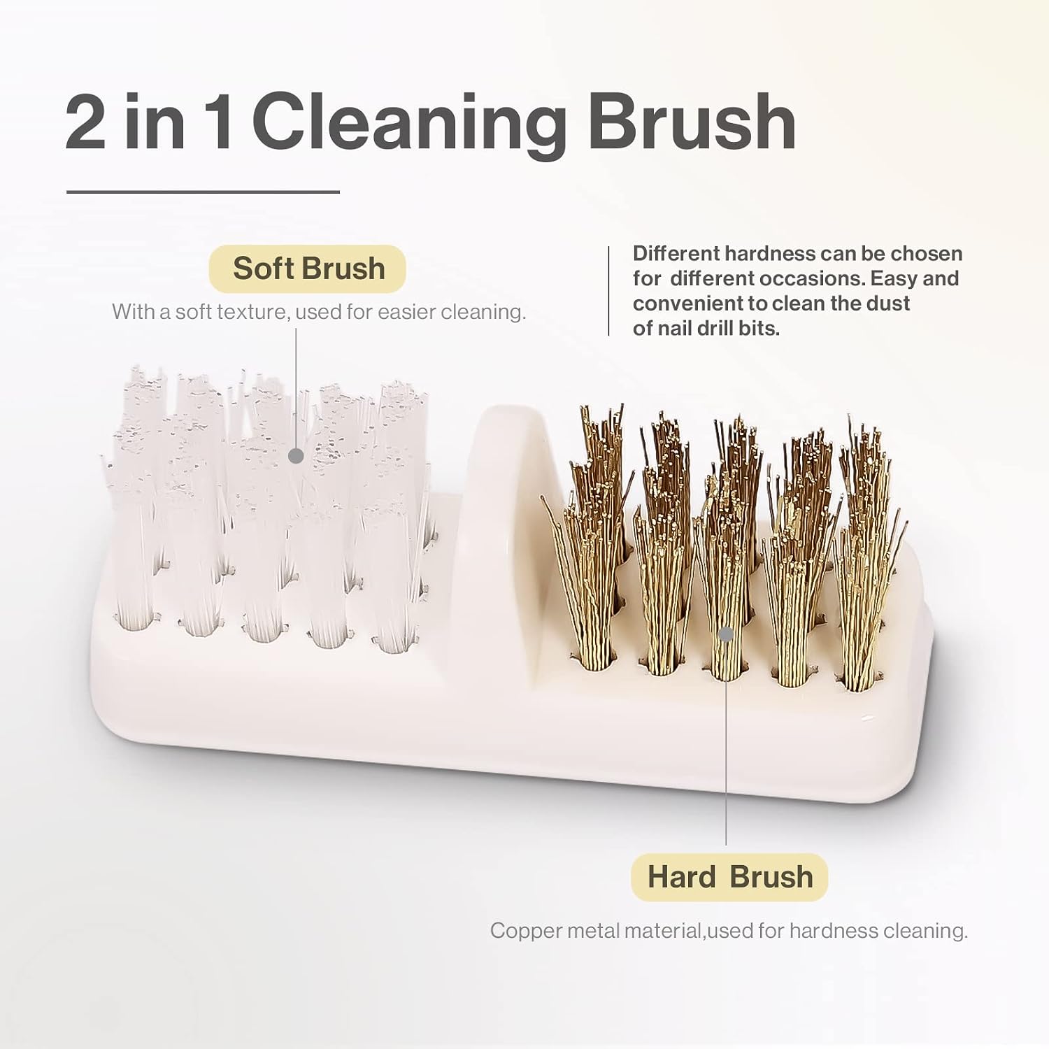Nail Drill Bits Cleaner Brush Case Accessories with Clear Cover for Cleaning Tungsten Carbide Ceramic Nail Drill Bits