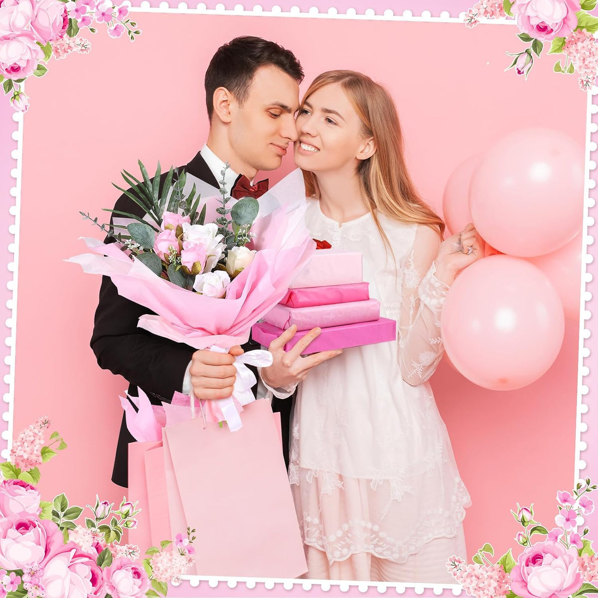 100 Sheets Pink Tissue Paper 14 x 20 Light Pink Tissue Paper for Gift Bags
