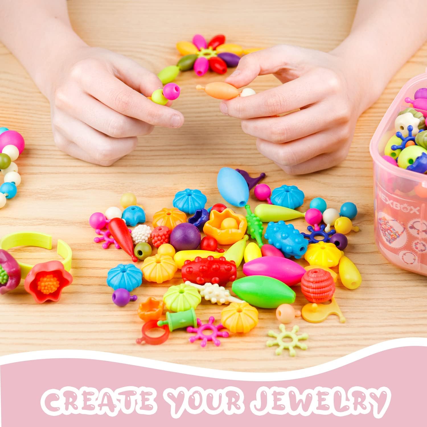 Girls Crafts Jewelry Making Kit for Toddlers - Pop Beads Toys Sets for Little Kids Age 3 4 5 6 Year Old, Ideas