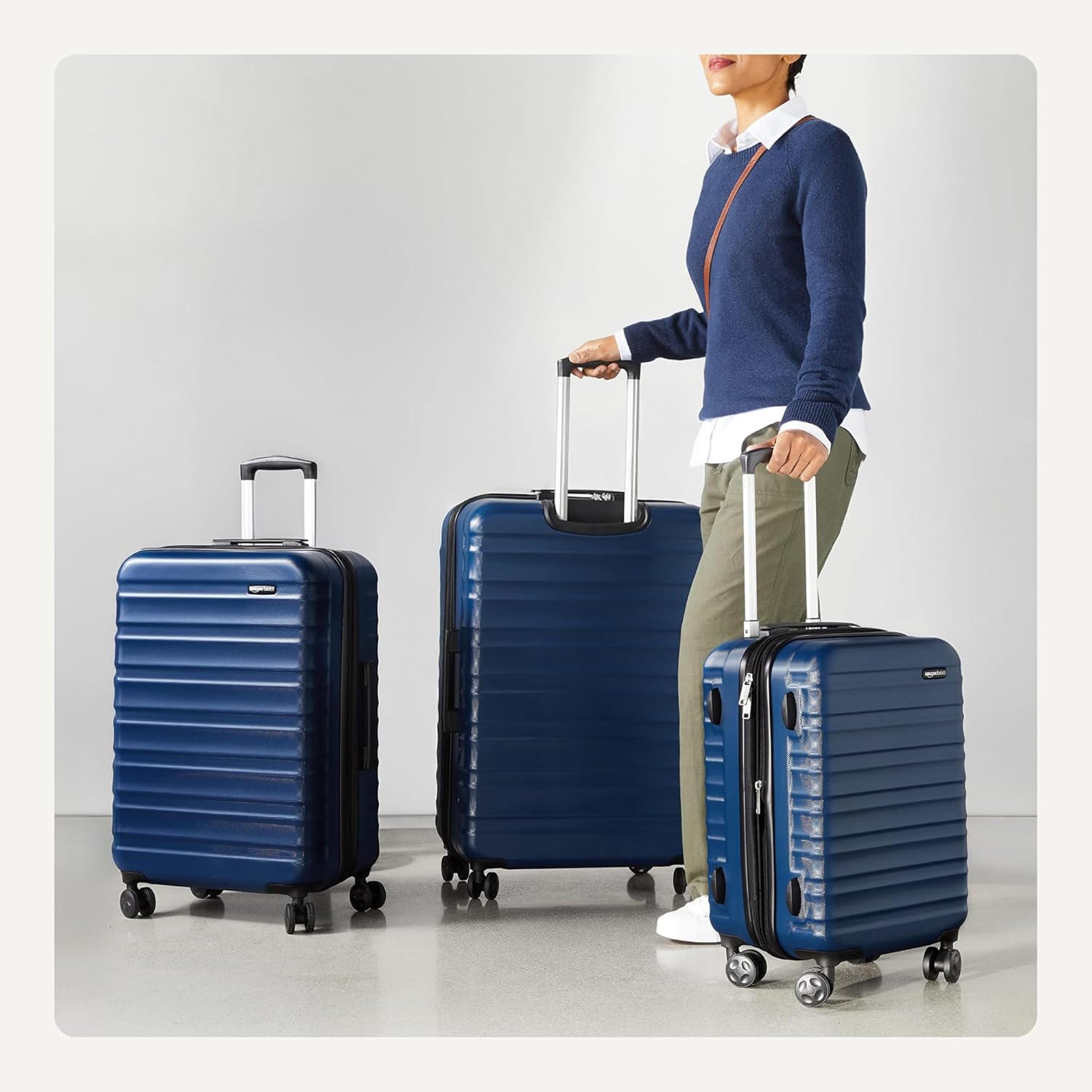 3-Piece Hardside Expandable Luggage Set (21" Carry-On, 26", 30"), Spinner Suitcases with Multi-directional Wheels