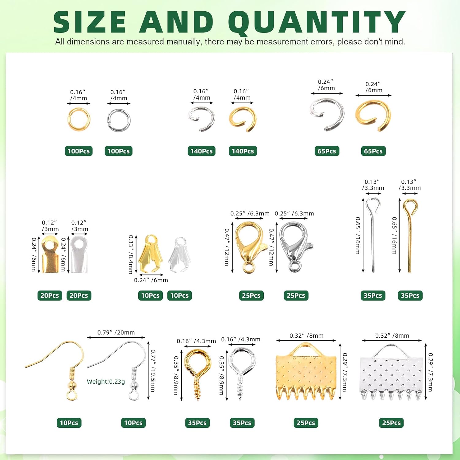 950Pcs Jewelry Making Supplies Kit Includes Jewelry Wires, Eye Screw Pin, Jump Ring, Cord End, Lobster Clasps