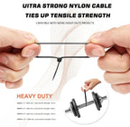 Zip Ties Assorted Sizes(4”+6”+8”+12”), 2000 Pack,Black Cable Ties,Multi-Purpose Self-Locking Nylon Cable Cord