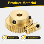 uxcell Worm Gear Set Right Rotation 40T 0.5 Module 1:40 Reduction Rate